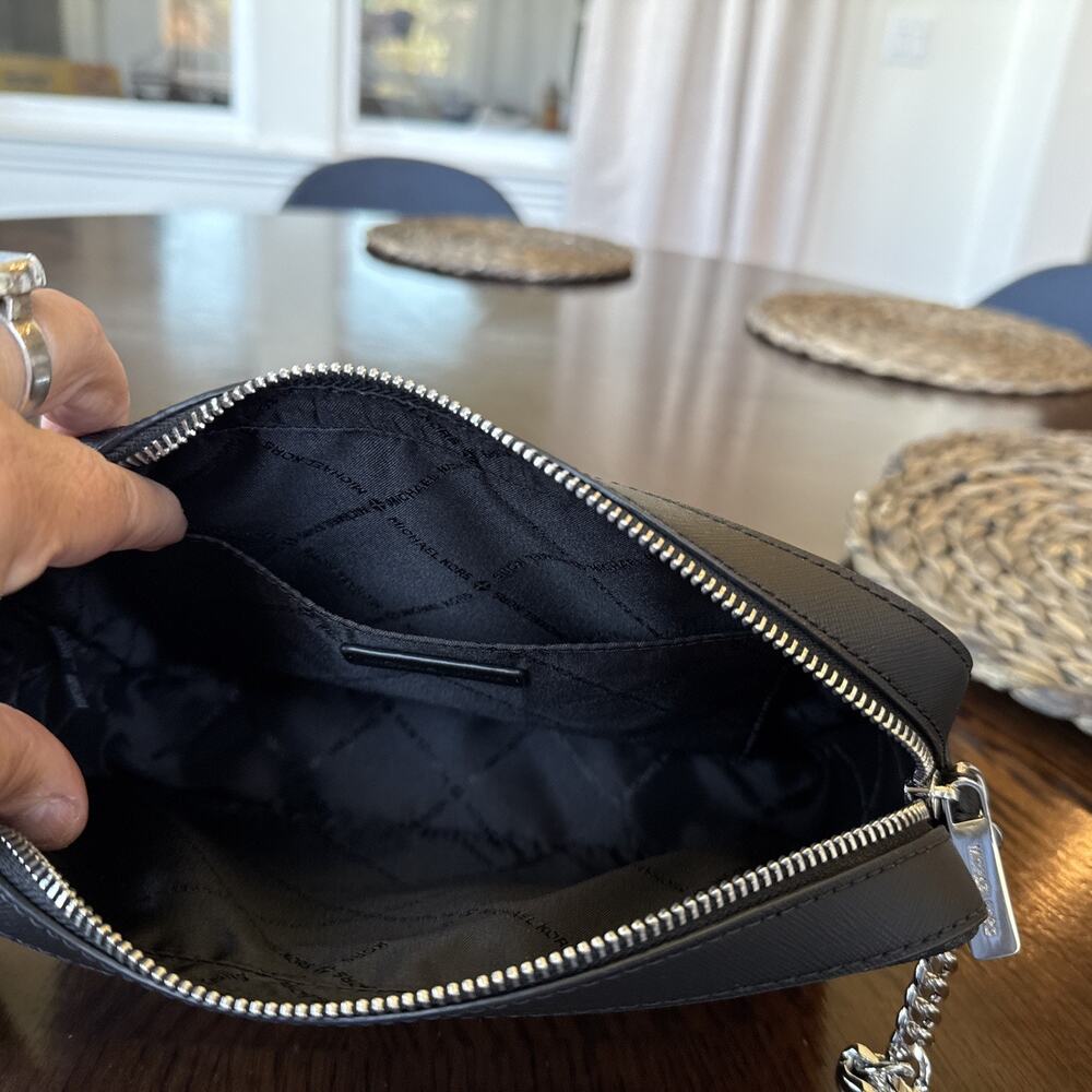 NWT!! Michael Kors Large Black Crossbody Bag 35H9STTC3B-001 Retail $378 Jet Set - Picture 6 of 8